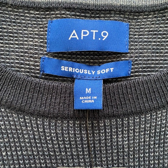 NWT Apt. 9 Men's Dark Blue Merino Wool Crewneck Sweater Size M - Picture 4 of 7